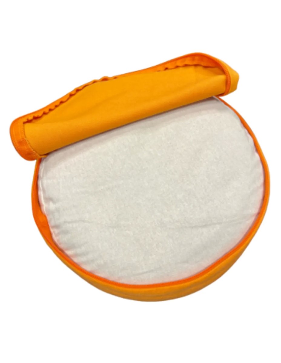YogaStyles meditatiekussen - rond design oranje - met bolletjes - Afbeelding 3