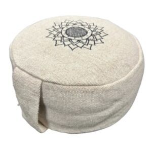 YogaStyles Meditatiekussen rond - Jute-look met Lotus