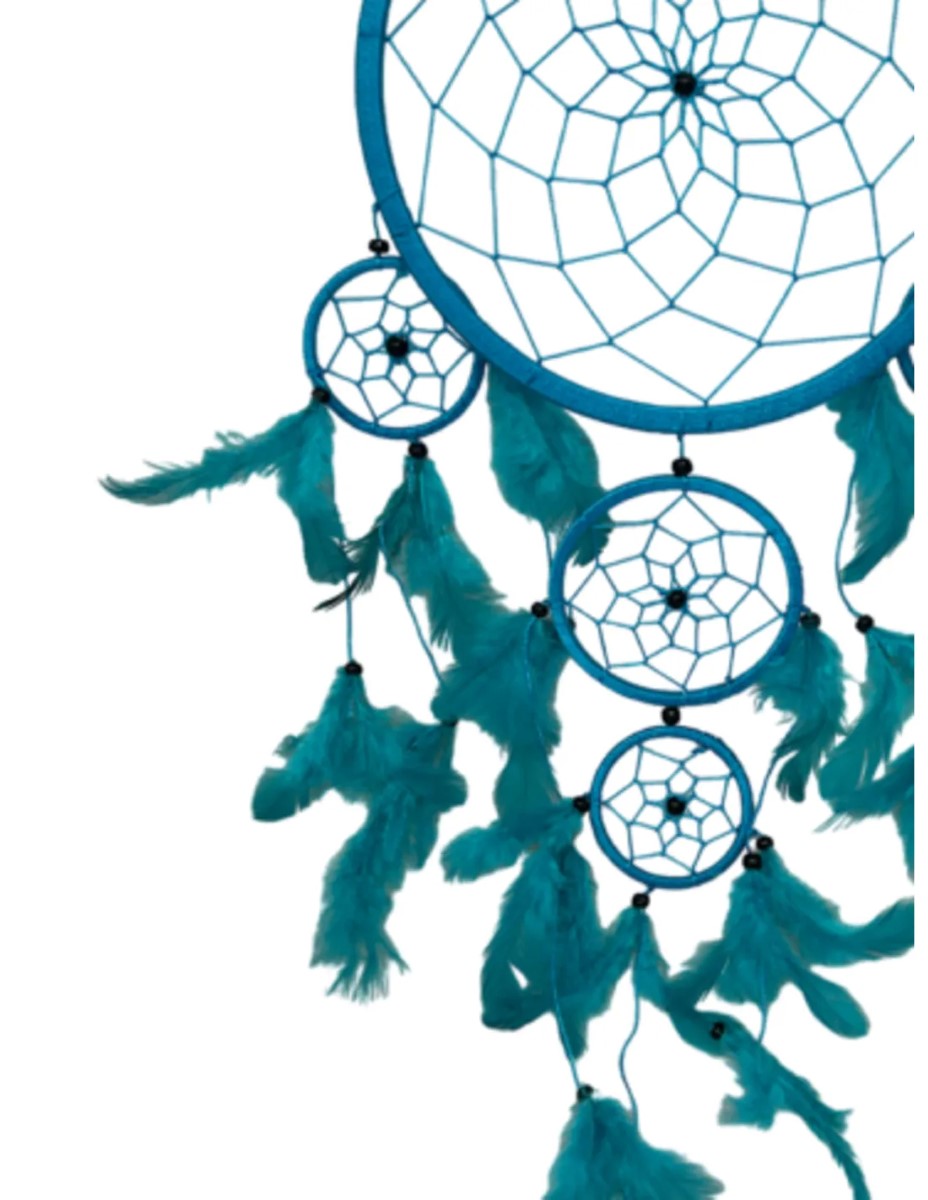 Dromenvanger - 22 cm - turquoise - alleen veren - Dreamcatcher - Afbeelding 3
