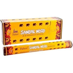 Sarathi Tulasi Sandalwood wierook - doos van 6 st.